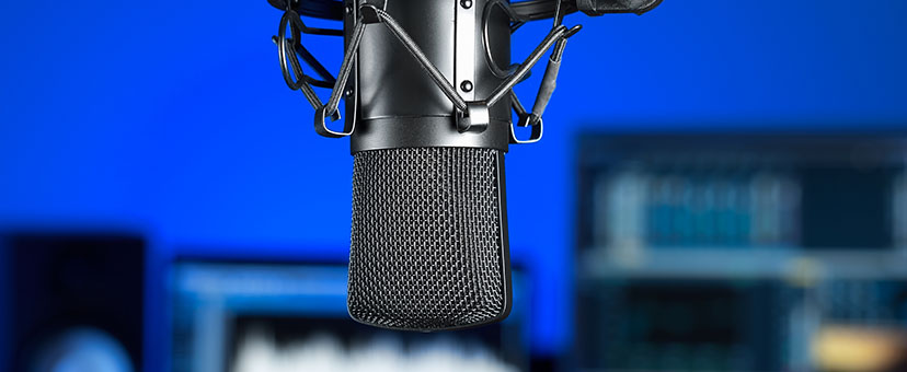 Microphone in a studio