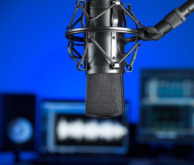 Microphone in a studio