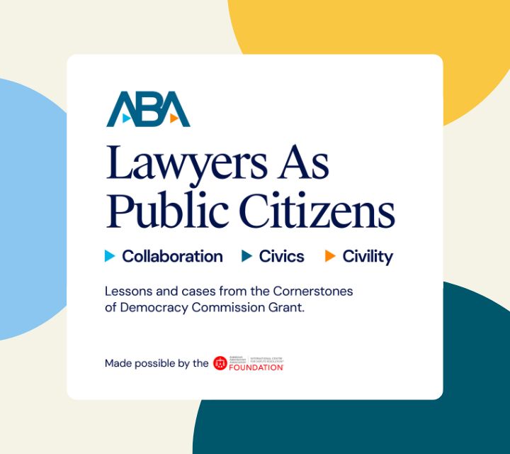 The American Bar Association has released Lawyers As Public Citizens